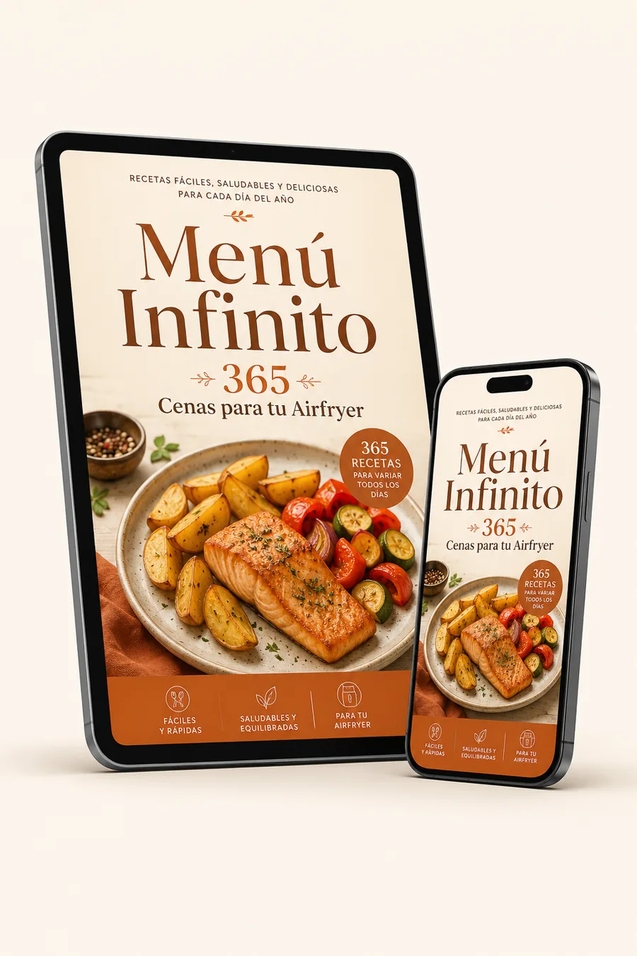 Menú Infinito, 365 cenas organizadas para tu airfryer