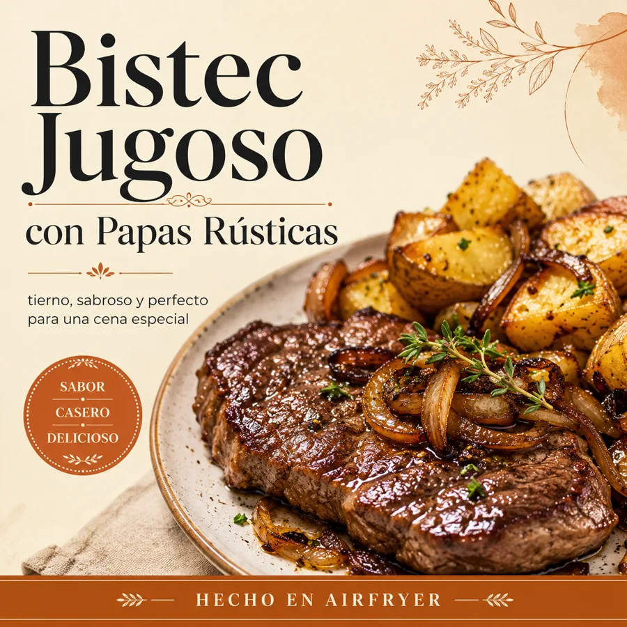 Lomo de Res con Papas Rústicas en airfryer