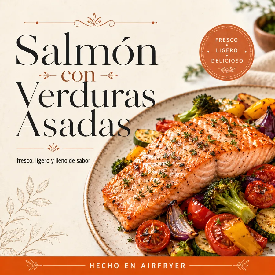 Salmón con Vegetales Asados en airfryer