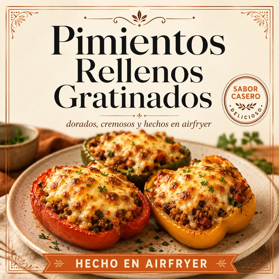 Pimentones Rellenos Gratinados en airfryer