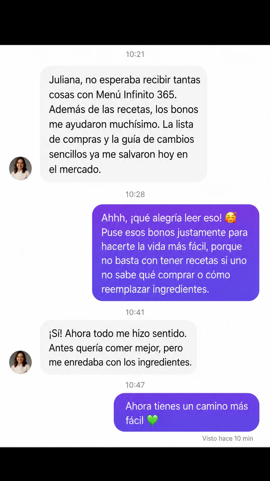 Testimonio de clienta real